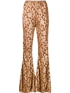 MES DEMOISELLES FLORAL PRINT FLARED TROUSERS