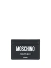 Moschino Logo Leather Card Case In Black