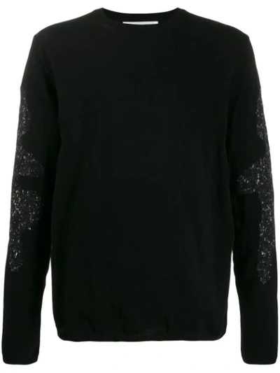 Comme Des Garçons Shirt Sweater In Black With Inserts On The Sleeves