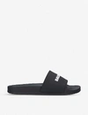 Balenciaga Logo-embroidered Pool Sliders In Blk/white