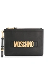 MOSCHINO LOGO标牌手拿包