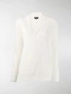 Tom Ford V-neck Long-sleeved Sweater In White