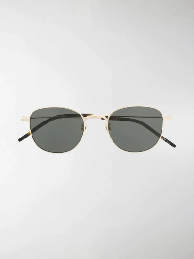 Saint Laurent Round Frame Sunglasses In Black