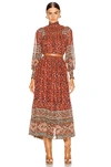Ulla Johnson Constantine Floral-print Silk-blend Maxi Dress In Brick