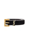 SAINT LAURENT LIGHT SUEDE BELT,SLAU-WA78