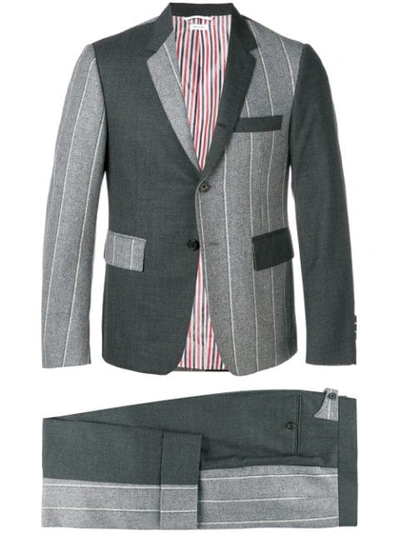 Thom Browne Super 120s Shadow Stripe Suit In Grey
