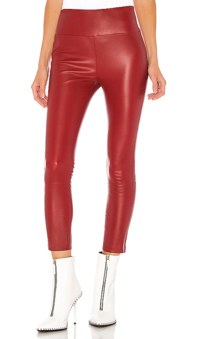 Sprwmn High Waist Capri Legging In Red. In Blood Red