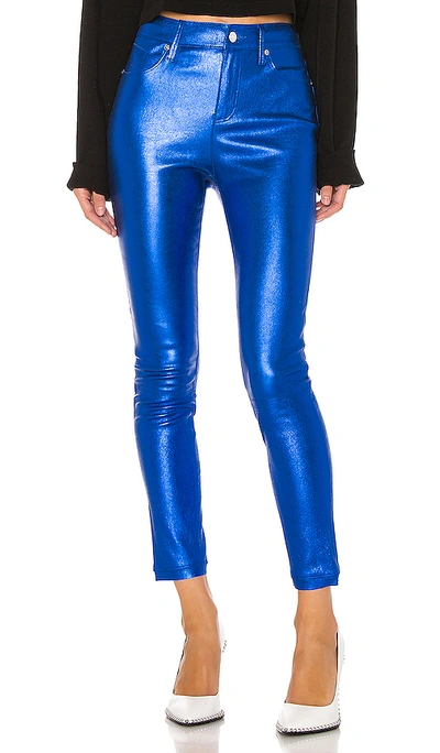 Rta Madrid Leather Trouser In Electric Blue