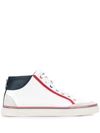 THOM BROWNE VITELLO LEATHER HI-TOP TRAINER