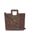 Staud Shirley Snakeskin-embossed Leather Tote In Natural