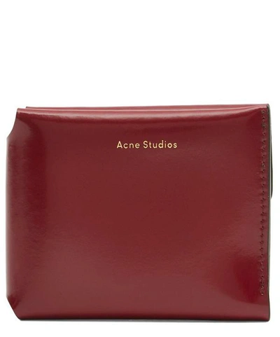 Acne Studios Leather Logo Bifold Wallet In Black