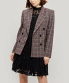 Isabel Marant Dallin Fitted Check Wool Blend Jacket In Red/ Black