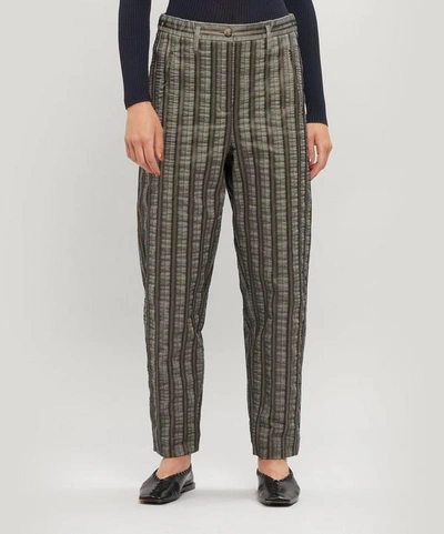 Annette G Willy Cotton-blend Stripe Trousers In Blent