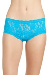 Hanky Panky 'signature Lace' Boyshorts In Fiji Blue