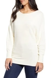 Tommy Bahama Bonita Boatneck Ribbed Cotton Blend Sweater In Marble Cream