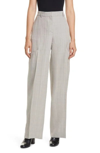 Jacquemus High Waist Wide Leg Trousers In Grey Chine