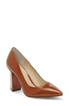 Vince Camuto Candera Pointed Toe Pump In Rusty Orange Patent Leather