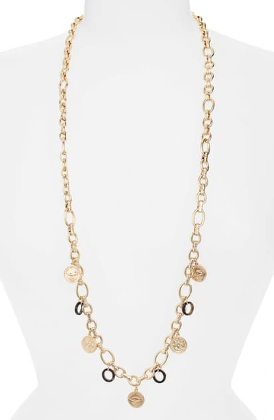 Akola Horn & Coin Long Necklace In Black