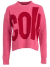 Colville Logo-intarsia Wool Sweater In Pink Red