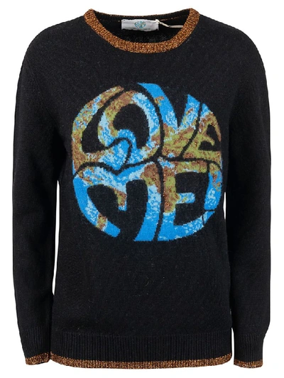 Alberta Ferretti Love Me Jumper In Black/brown