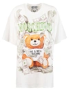 MOSCHINO CASH THIS IS NOT A TOY BEAR PRINT OVERSIZED T-SHIRT,11060674