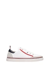 THOM BROWNE SNEAKERS IN WHITE SUEDE AND LEATHER,11061219