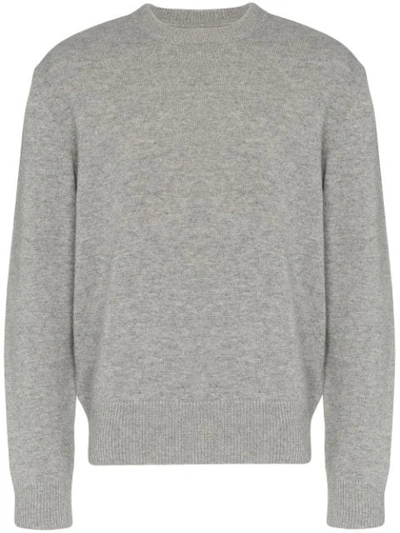 Sunflower Crewneck Wool Sweater In Grey