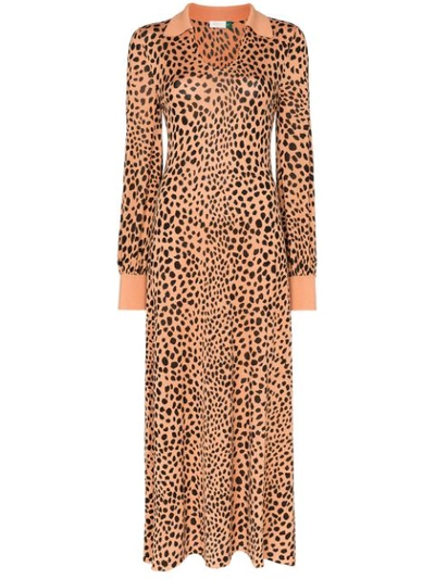 Rixo London Piper Leopard Print Silk Knit Dress | ModeSens