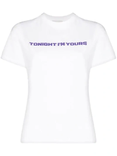 Coperni T-shirt Mit "tonight I'm Yours"-print In White,black