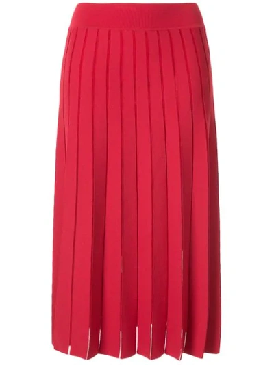 Casasola Pleated Knit Skirt In Red
