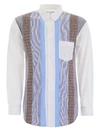 COMME DES GARÇONS SHIRT STRIPED PATCHWORK SHIRT,11062257