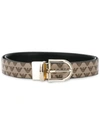 Emporio Armani Logo Print Belt In Neutrals