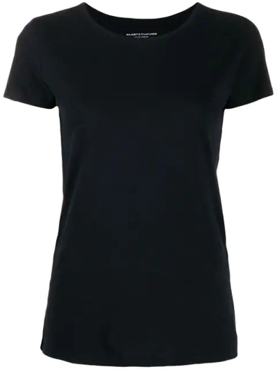 Majestic Short Sleeved Cotton T-shirt In Black