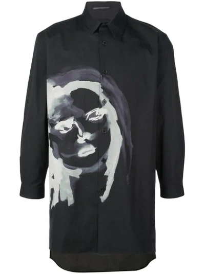 Yohji Yamamoto Face Print Shirt In Black