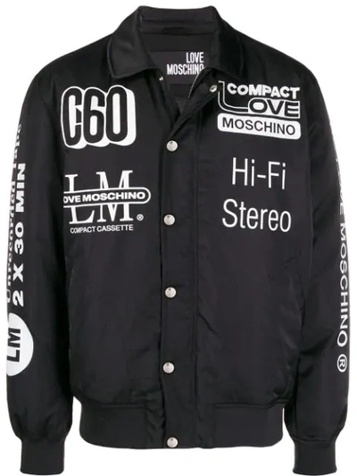 Love Moschino Printed Bomber Jacket In Black