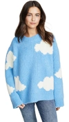 Mansur Gavriel Alpaca Cloud Sweater In Sky Blue/white