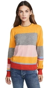 TORY BURCH COLORBLOCK CASHMERE PULLOVER