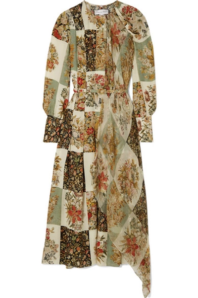 Oscar De La Renta Women's Patchwork Floral Silk Georgette Dress