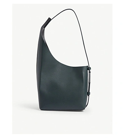 Aesther Ekme Demi Lune Leather Bucket Bag In Jungle Green