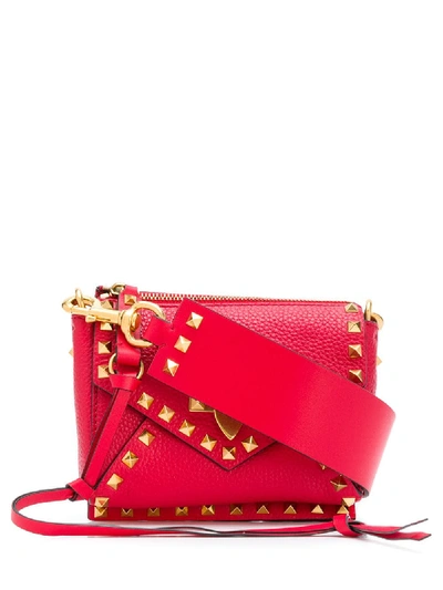 Valentino Garavani Rockstud Hype Small Leather Shoulder Bag In Red