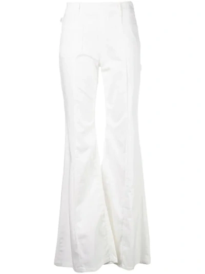 Chloé High-waist Patch Pocket Flare Jeans In Neutrals