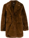 Apparis Oversized Faux-fur Coat In Brown
