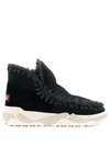 Mou Crochet Stitch-trim Boot Sneakers In Black