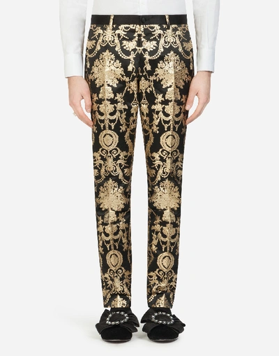 Dolce & Gabbana Gold Jacquard Pants