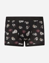 DOLCE & GABBANA COTTON JERSEY BOXERS WITH RING PRINT