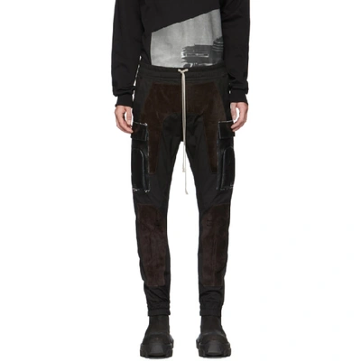 Rick Owens Dual-texture Slim-fit Track Trousers In Black