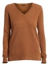 Saks Fifth Avenue Women's Collection Cashmere V-neck Sweater In Copper Brown