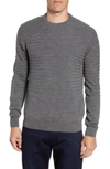 Bugatchi Stripe Knit Crewneck Sweater In Charcoal