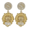 GUCCI GOLD CRYSTAL LION HEAD EARRINGS
