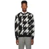 ALEXANDER MCQUEEN ALEXANDER MCQUEEN BLACK AND OFF-WHITE DOGTOOTH JACQUARD SWEATER